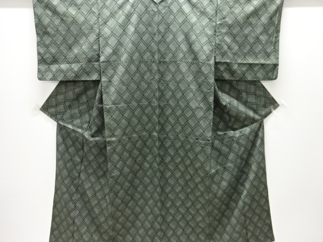 SALE!! JAPANESE KIMONO / TSUMUGI / WOVEN GEOMETRIC