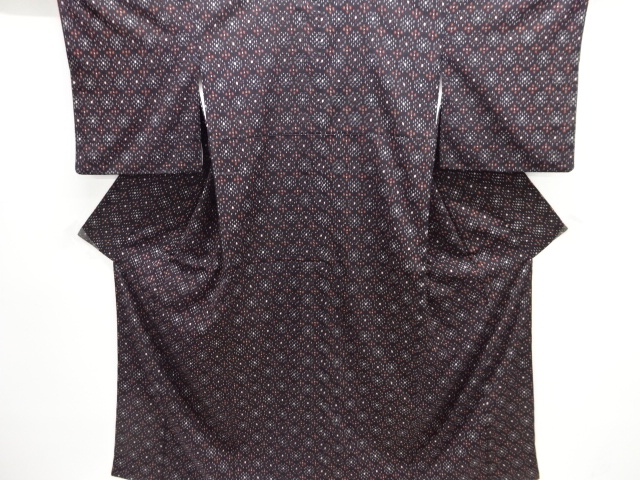 SALE!! JAPANESE KIMONO / ANTIQUE OMESHI / TAISHO ROMAN STYLE / SILK / WOVEN KASURI