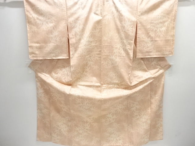 未使用品　笹模様織り出し十日町紬単衣着物