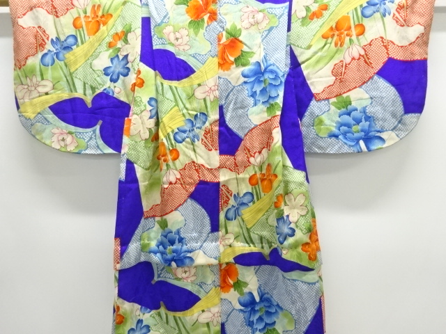 JAPANESE KIMONO / ANTIQUE HAORI / SILK / MON KINSHA / PEONY & IRIS