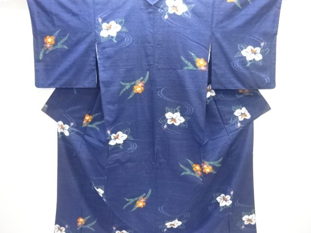 JAPANESE KIMONO / TSUMUGI / WOVEN FLOWER