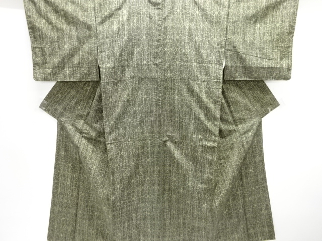 JAPANESE KIMONO / TSUMUGI / WOVEN FLOWER CREST