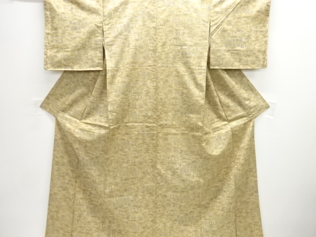 JAPANESE KIMONO / OMESHI KIMONO / SILK / NISHIJIN / WOVEN ABSTRACT PATTERN