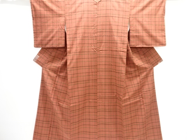 JAPANESE KIMONO / TSUMUGI / UNUSED / WOVEN GRID