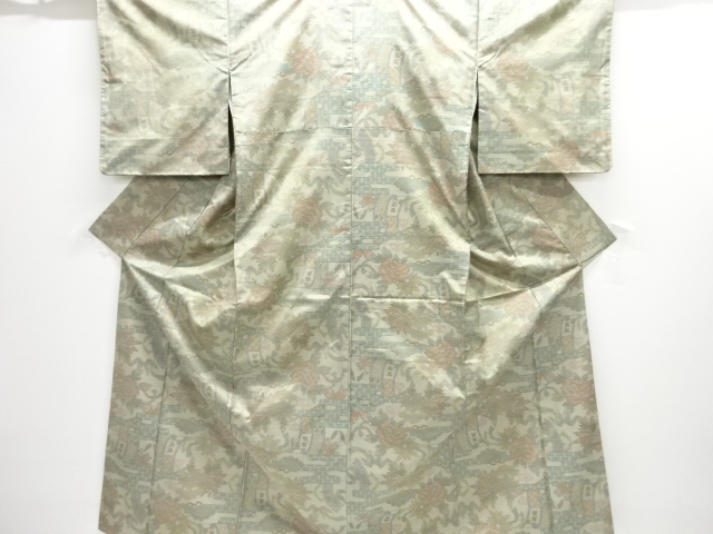 JAPANESE KIMONO / DORO OSHIMA TSUMUGI / WOVEN PEONY 