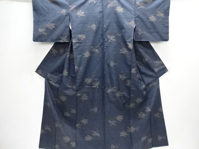 JAPANESE KIMONO / DORO OSHIMA TSUMUGI / WOVEN FLOWER ARABESQUE / 5MARUKI