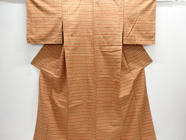 JAPANESE KIMONO / HITOE / TSUMUGI / UNUSED / WOVEN GRID