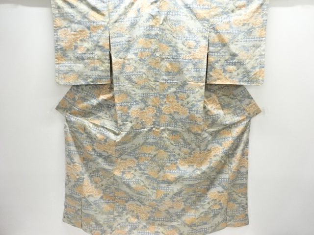 JAPANESE KIMONO / TOKAMACHI TSUMUGI / WOVEN FLOWER