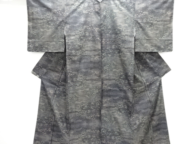 JAPANESE KIMONO / DORO OSHIMA TSUMUGI (9 maruki) / WOVEN HOUSE & TREE