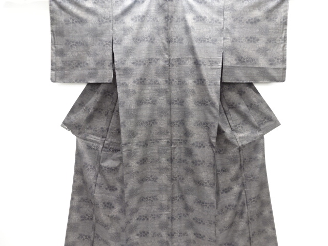 JAPANESE KIMONO / UNUSED DORO OSHIMA TSUMUGI (7 maruk) / WOVEN FLOWER 