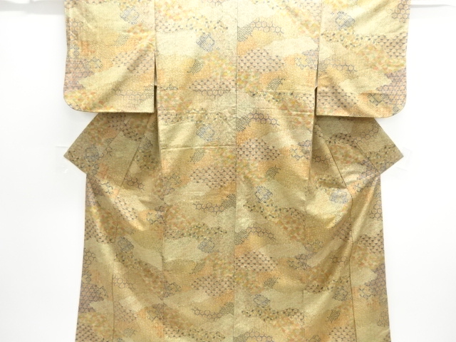 SALE!! JAPANESE KIMONO / TSUMUGI / WOVEN TRADITIONAL PATTERN 