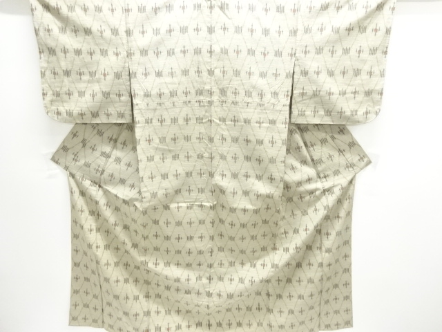 JAPANESE KIMONO / HITOE / TSUMUGI / WOVEN GEOMETRIC