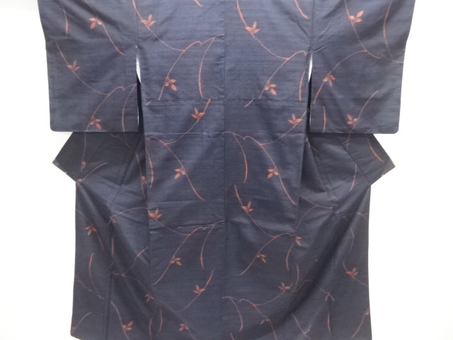 JAPANESE KIMONO / TSUMUGI / WOVEN LEAVES