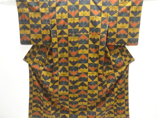 JAPANESE KIMONO / TSUMUGI / WOVEN ABSTRACT