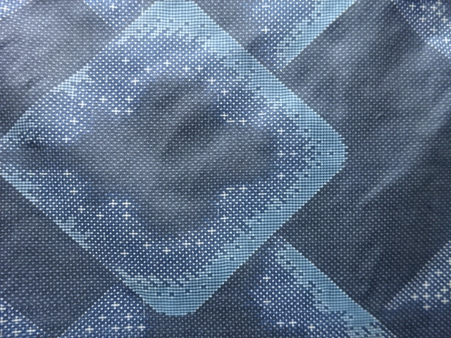 SALE!! JAPANESE KIMONO / ANTIQUE KIMONO / DORO OSHIMA TSUMUGI / WOVEN ABSTRACT PATTERN