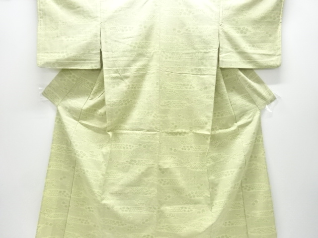 SALE!! JAPANESE KIMONO / ANTIQUE HITOE KIMONO / SILK / HAND WOVEN TSUMUGI / MIST & FLOWERS