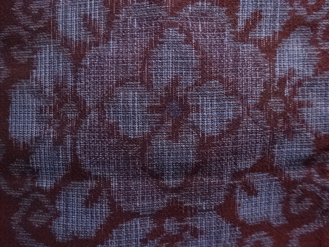 SALE!! JAPANESE KIMONO / ANTIQUE KIMONO FOR SUMMER / OSHIMA TSUMUGI / WOVEN FLORAL CREST