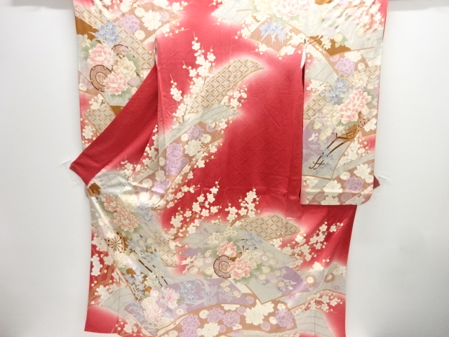 SALE!! JAPANESE KIMONO / FURISODE / EMBROIDERY / FLORAL CART
