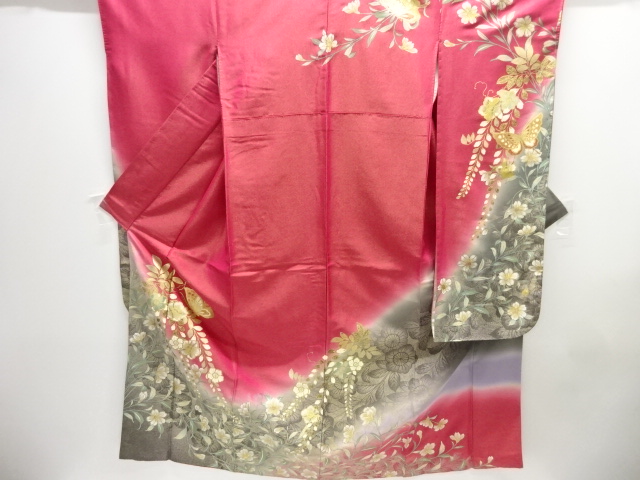 SALE!! JAPANESE KIMONO / FURISODE / KIN-TOSHI / FLOWER