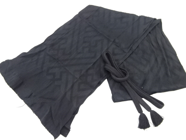 リサイクル　正絹　紗綾形模様織出し喪服用帯揚げ・帯締めセット