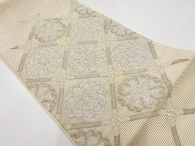 アンティーク　絽綴れ襷に花模様織出し袋帯（材料）
