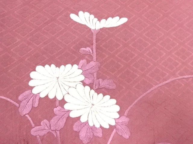 アンティーク　絞りヱ霞に菊模様刺繍名古屋帯