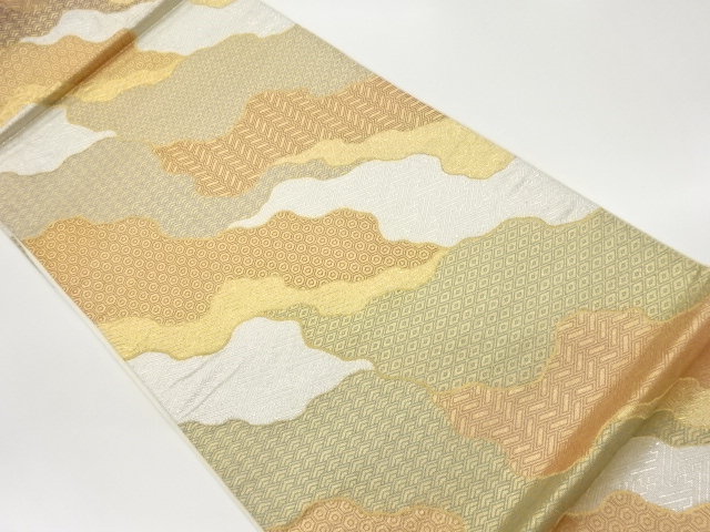 JAPANESE KIMONO / VINTAGE FUKURO OBI / SAGANISHIKI / WOVEN TRADITIONAL PATTERN