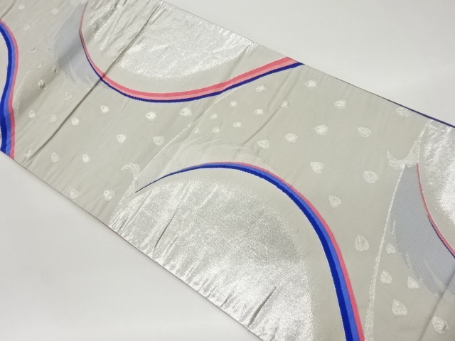 SALE!! JAPANESE KIMONO / VINTAGE FUKURO OBI / WOVEN ABSTRACT PEACOCK PATTERN