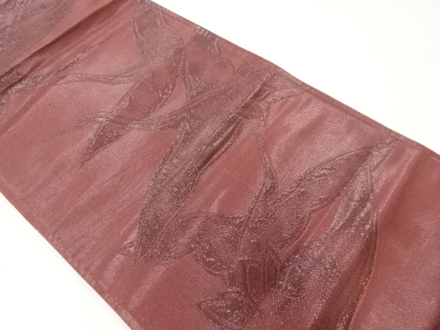アンティーク　群鶴模様織出し袋帯（材料）