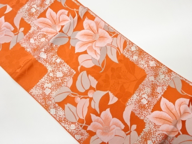 SALE!! JAPANESE KIMONO / VINTAGE NAGOYA OBI / WOVEN FLOWERS