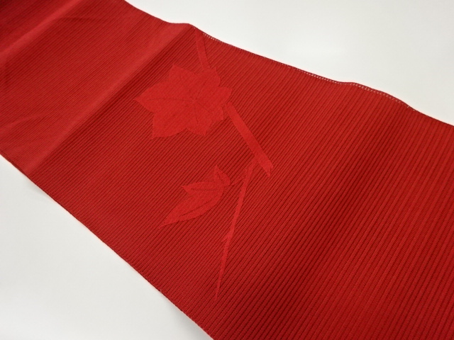 SALE!! JAPANESE KIMONO / VINTAGE NAGOYA OBI FOR SUMMER / TSUZURE / WOVEN LEAVES