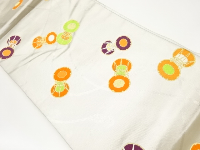SALE!! JAPANESE KIMONO / VINTAGE NAGOYA OBI / WOVEN DRUM