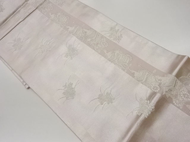 JAPANESE KIMONO / VINTAGE FUKURO OBI / WOVEN STRIPE & KIKU