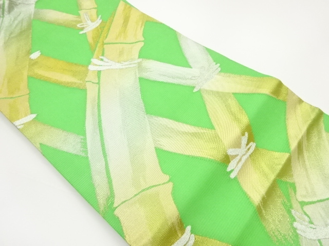 SALE!! JAPANESE KIMONO / VINTAGE NAGOYA OBI FOR SUMMER / WOVEN FENCE PATTERN