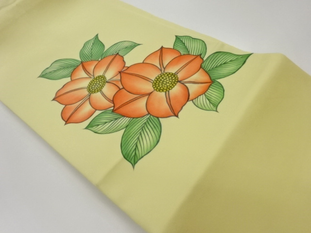 SALE!! JAPANESE KIMONO / VINTAGE NAGOYA OBI / SHIOZE / FLORAL PLANTS
