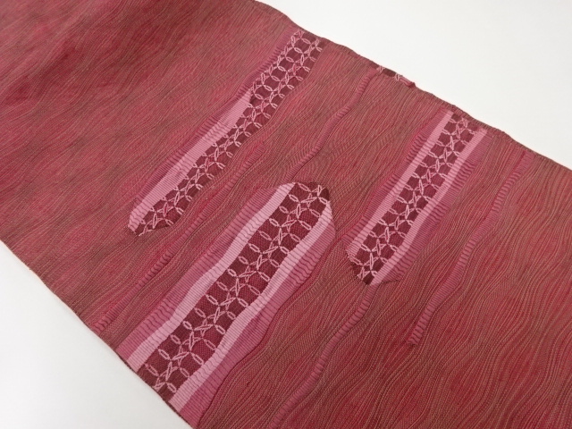 SALE!! JAPANESE KIMONO / VINTAGE NAGOYA OBI / WOVEN ABSTRACT STRIPE &amp; ABSTRACT
