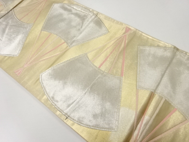 アンティーク　扇模様織出し暈し袋帯（材料）