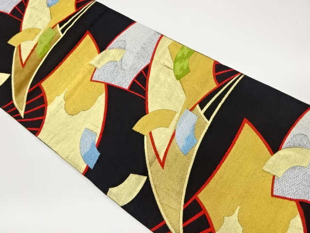 SALE!! JAPANESE KIMONO / VINTAGE FUKURO OBI / WOVEN JIGAMI PATTERN