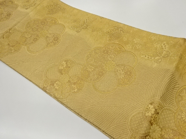SALE!! JAPANESE KIMONO / VINTAGE FUKURO OBI / WOVEN BUTTERFLY & CLASSICAL PATTERN