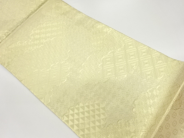 SALE!! JAPANESE KIMONO / VINTAGE FUKURO OBI / SAGANISHIKI / WOVEN CLOUD & RHOMBUS