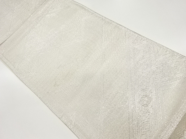 SALE!! JAPANESE KIMONO / VINTAGE FUKURO OBI / SAGANISHIKI / WOVEN RHOMBUS & ABSTRACT SAYAGATA
