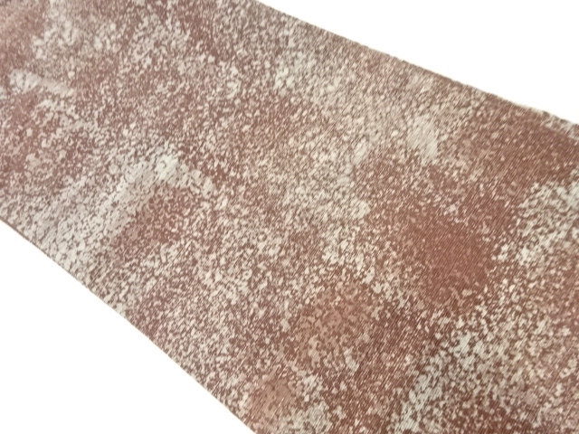 アンティーク　手織り節紬のり散らし模様名古屋帯（材料）