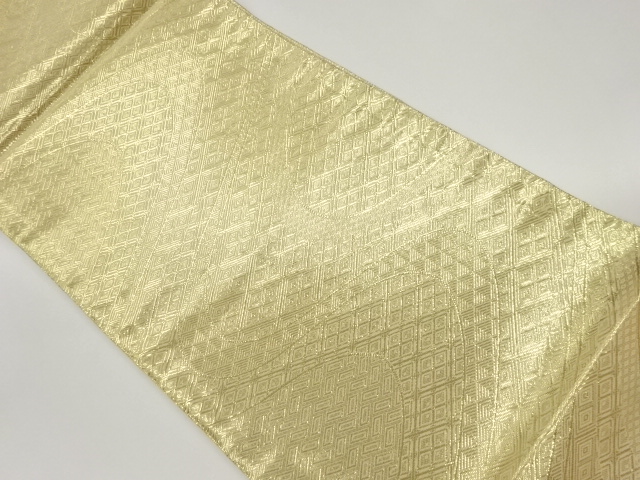 SALE!! JAPANESE KIMONO / VINTAGE FUKURO OBI / SAGANISHIKI / WOVEN RHOMBUS &amp; STREAM
