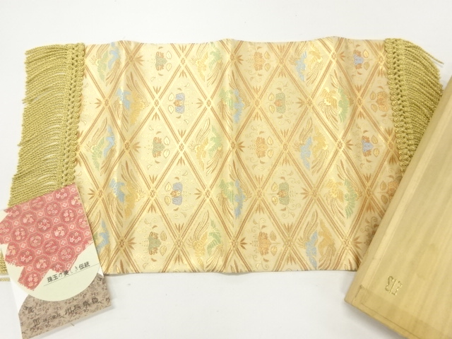 リサイクル　川島織物製　桐鳳襷紋織出し卓布