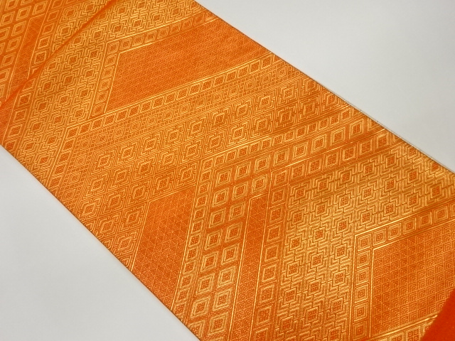SALE!! JAPANESE KIMONO / VINTAGE FUKURO OBI / REVERSIBLE / SAGANISHIKI / WOVEN RHOMBUS
