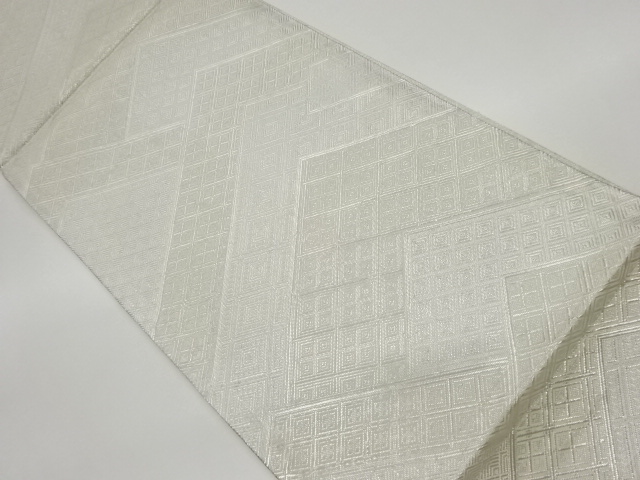 SALE!! JAPANESE KIMONO / VINTAGE FUKURO OBI / SILK / SAGANISHIKI / WOVEN RHOMBUS
