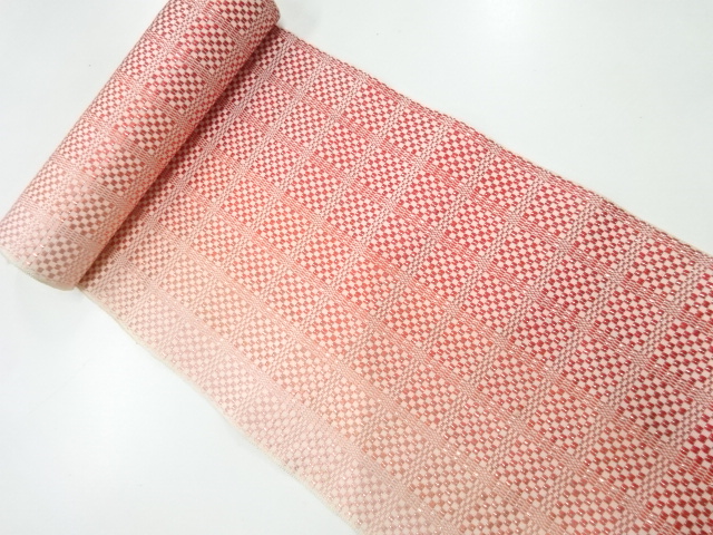 アンティークの伝統工芸手織の寿匠紬(麻の葉模様)の反物(美品) 鋭