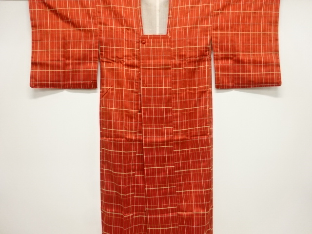 SALE!! JAPANESE KIMONO / VINTAGE RAIN COAT / SILK / WOVEN GRID