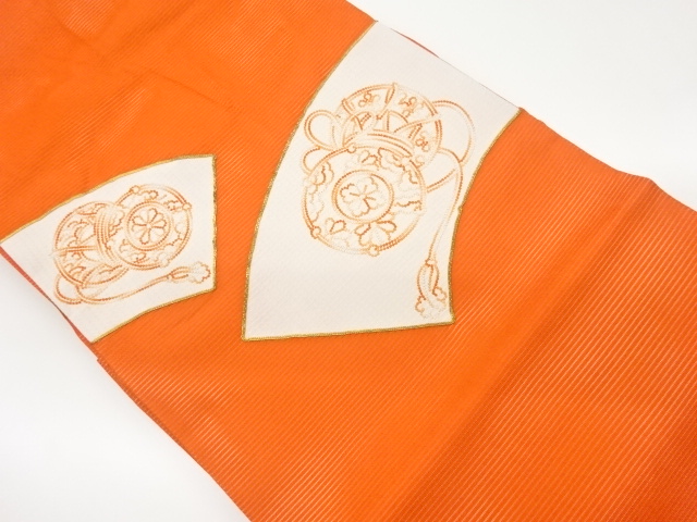 SALE!! JAPANESE NAGOYA OBI FOR SUMMER / EMBROIDERY / WOVEN DRUM