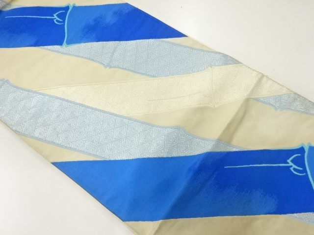 SALE!! JAPANESE KIMONO / ANTIQUE FUKURO OBI / SILK / WOVEN BAMBOO FOREST